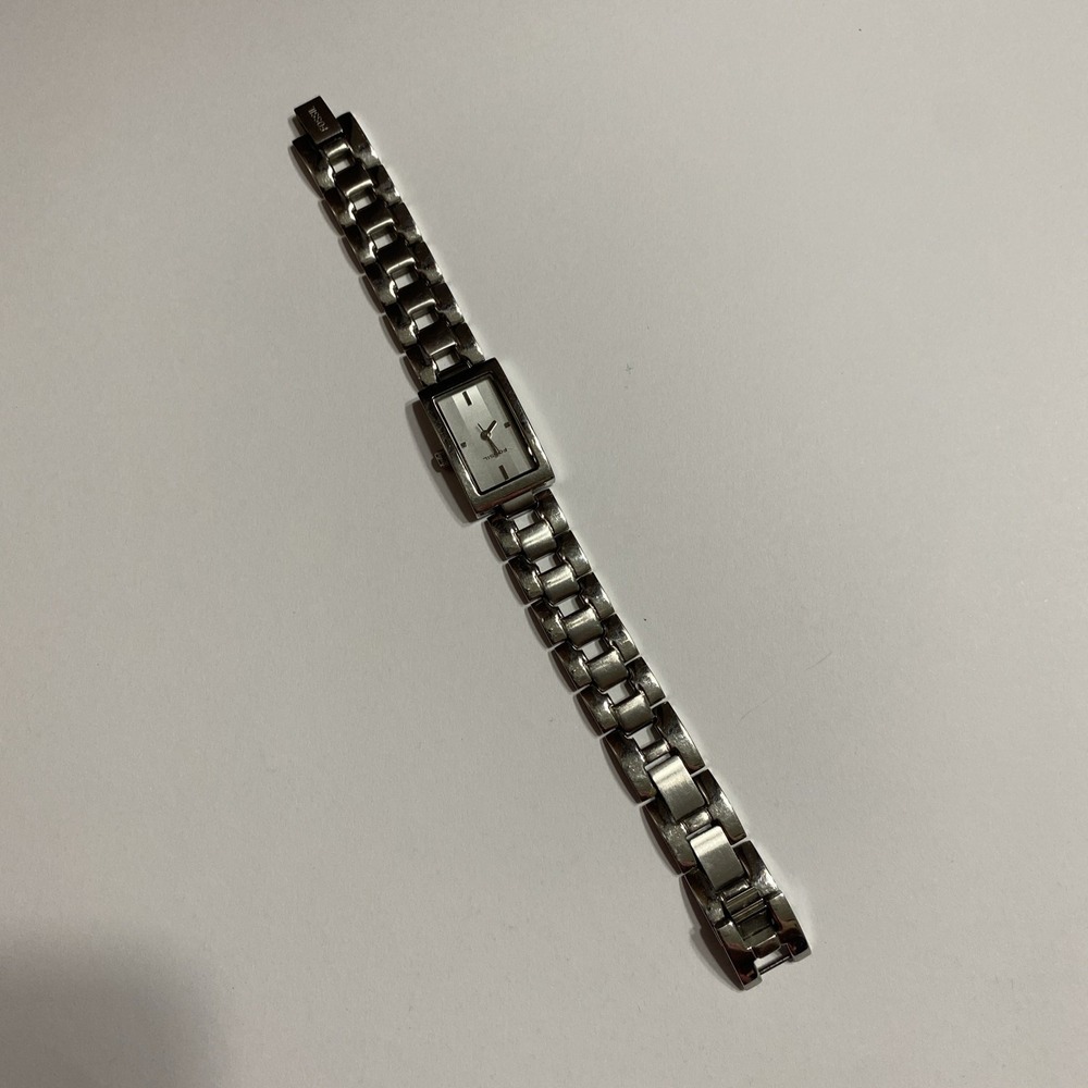 Fossil F2 ES-1107‎ All Stainless Steel Quartz Women's Watch Sz. 6" Needs Battery